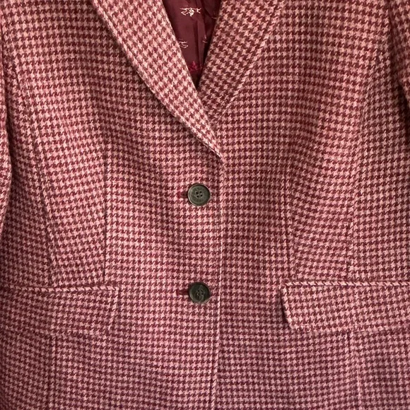 Talbots Wool Blend Women's Blazer in Pink Houndstooth sz 6 - Picture 6 of 14